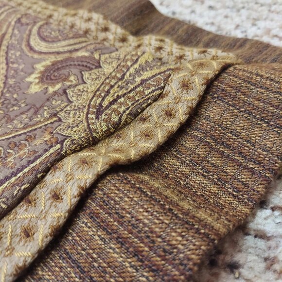 Set of 2 Eastern Accents Brown Paisley Embroidered Pillow Cover Euro Sham Tweed - Picture 3 of 11